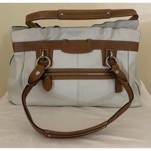 Coach Ivory Pebbled Leather Penelope Tote Bag Purse